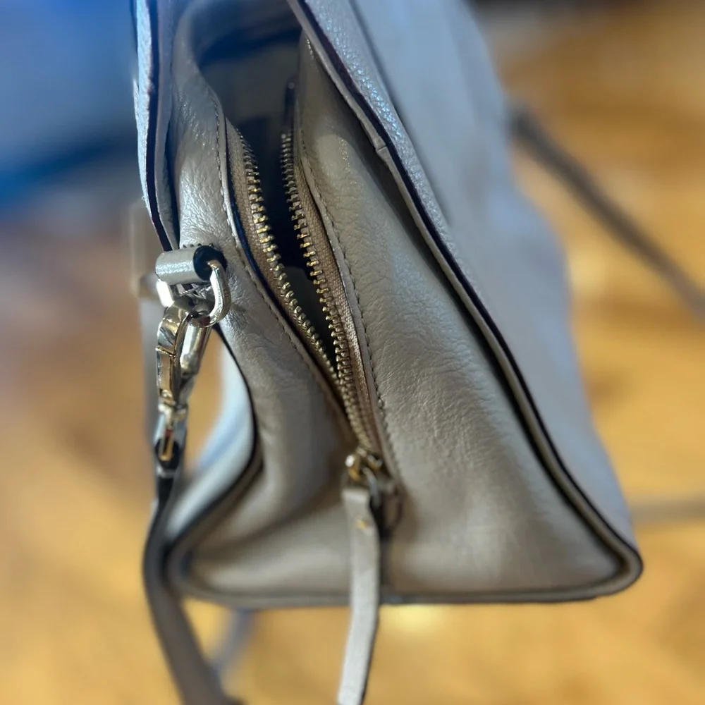 Kate Spade Grey Street Dominique Leather Satchel Bag Gray Crossbody